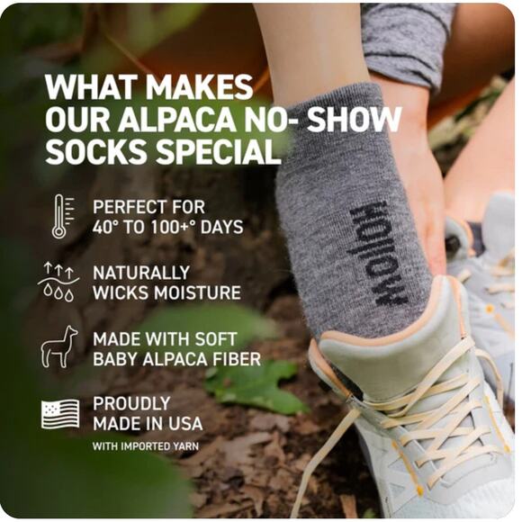 Hollow Alpaca No Show Socks Warm Comfy Gray Unisex Sz Lg M 10.5-13 W 10.5-12 - Picture 6 of 10